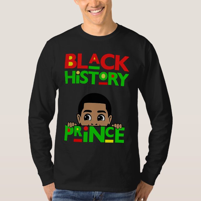 Camiseta Black History Prince Melanin Boy Son Bruh Brown Sk (Anverso)