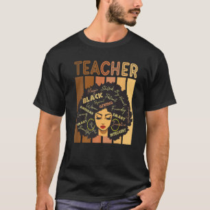 Camiseta Black History Smart Teacher Afro Love African Amer