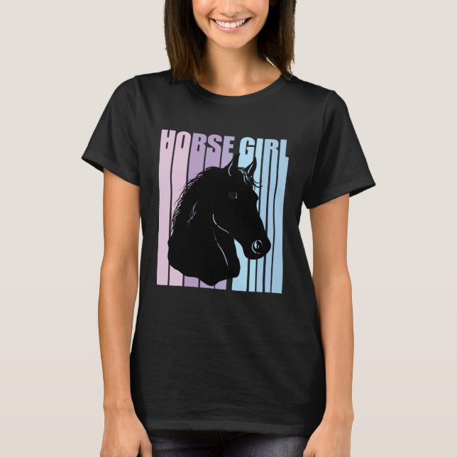 Camiseta Black Horse Head Silhouette Riding Lover Funny Hor (Anverso)