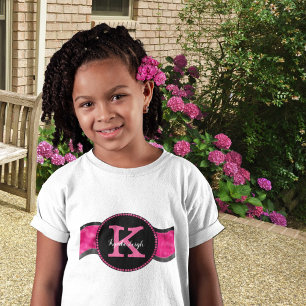 Camiseta Black Hot Pink Gray Waves Giram Glam Monograma Nom