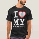 Camiseta Black I Love My Girlfriend Photo Text<br><div class="desc">Crea tu propia camiseta de texto de fotos de I Love My Girlfriend con esta plantilla moderna y divertida de camisa que presenta una fresca foto de una sarta de sardinas y una foto de novia en un enorme corazón rojo. Añade tu propia foto, tu nombre o cualquier texto personalizado....</div>