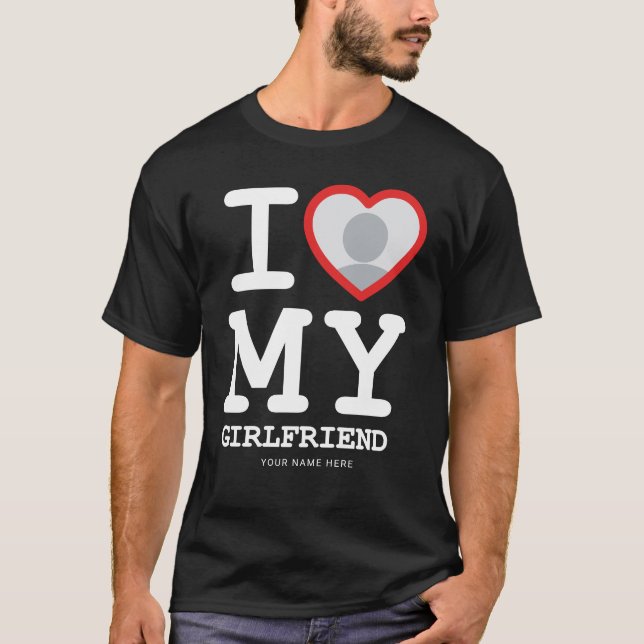 Camiseta Black I Love My Girlfriend Photo Text (Anverso)