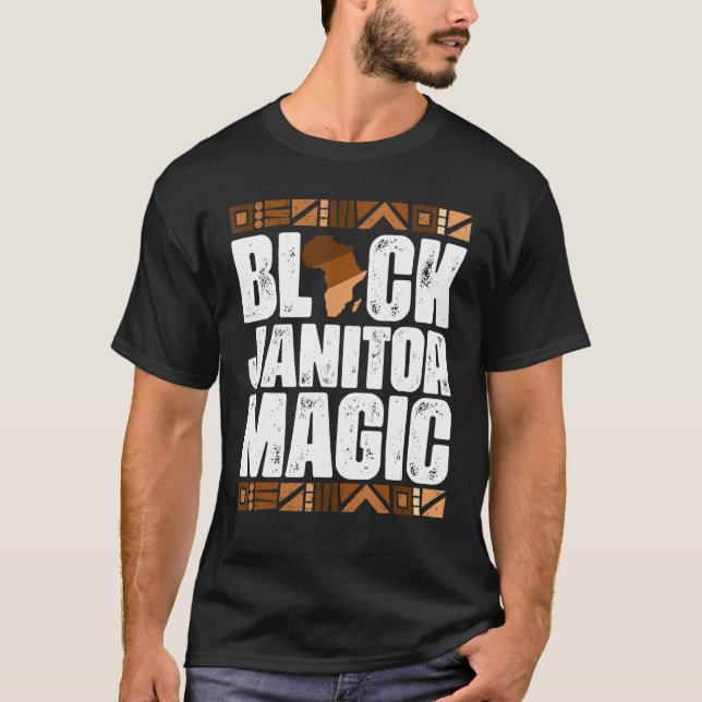 Camiseta Black Janitor Magic Black History Mono BLM (Anverso)
