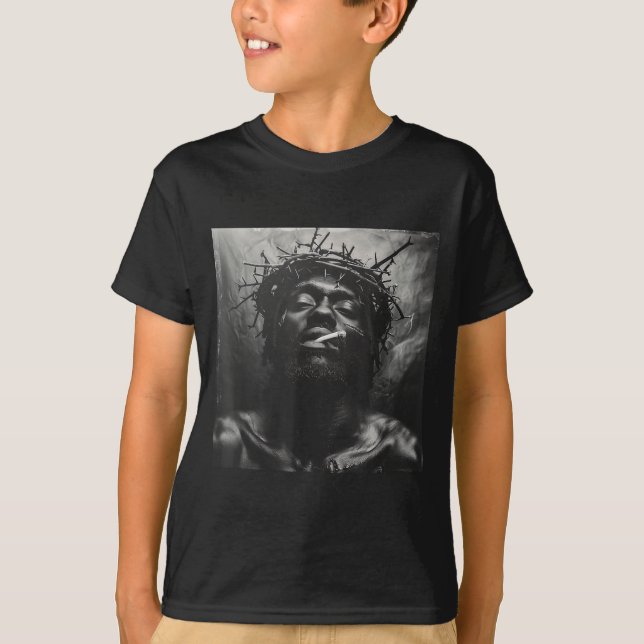 Camiseta Black Jesus Smokes, Christianity, Church, Christ,  (Anverso)