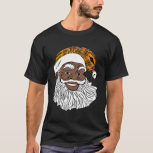 Camiseta Black Jolly Santa African American Santa Kente