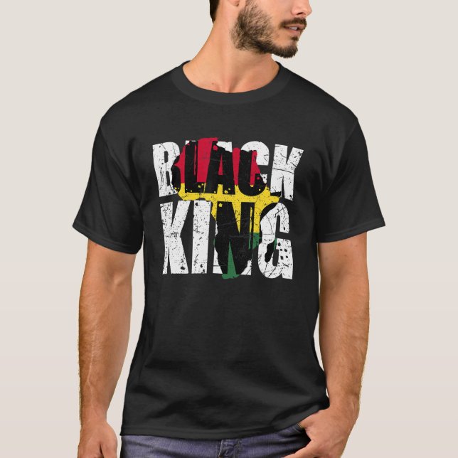Camiseta Black King Africa Map Black History Month Africa P (Anverso)