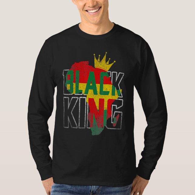 Camiseta Black King Africa Map Black History Month Africa P (Anverso)