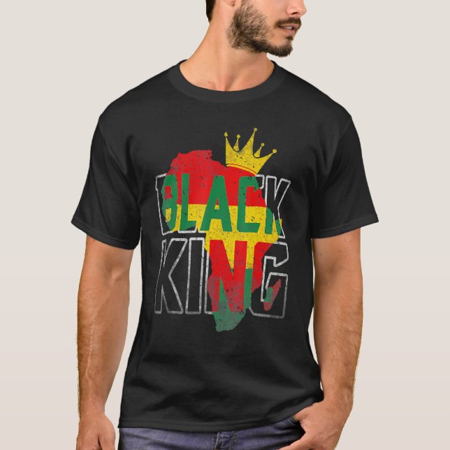 Camiseta Black King Africa Map Black History Month Africa P (Anverso)