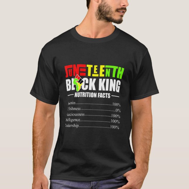 Camiseta Black King Nutrition Facts Black Dad (Anverso)