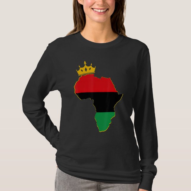 Camiseta Black King Queen Couple Matching African American  (Anverso)