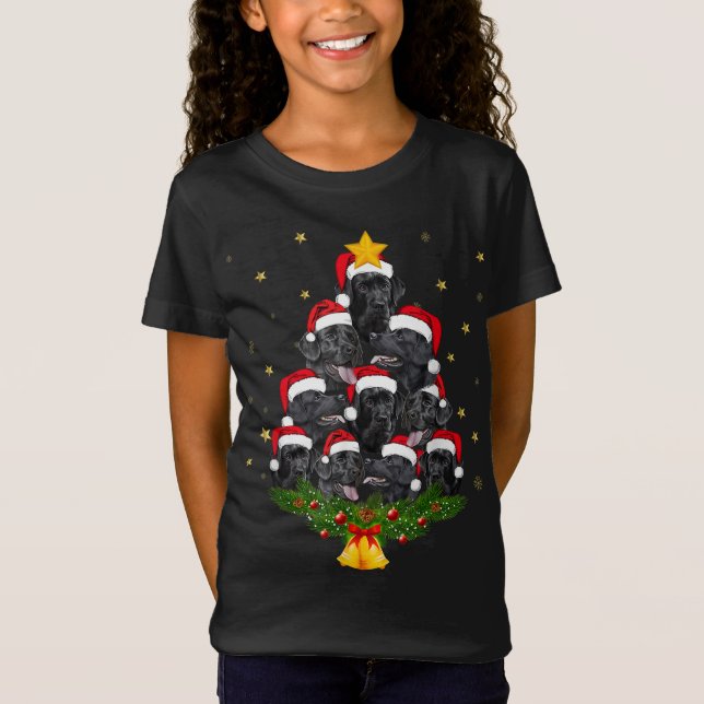Camiseta Black Lab Christmas Tree Dog Lover Xmas Gracioso (Anverso)