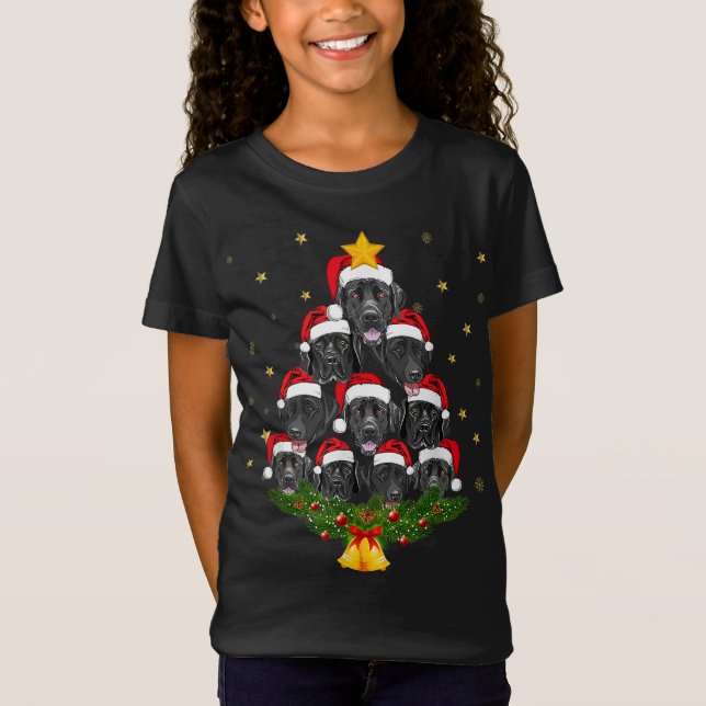 Camiseta Black Lab Christmas Tree Dog Lover Xmas Gracioso (Anverso)