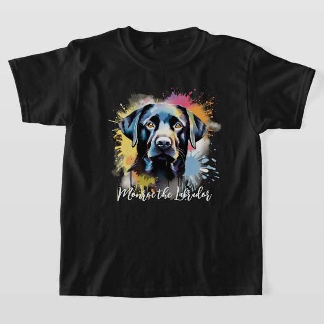 Camiseta Black Lab Colorful Splash Texto personalizado (Distribución)