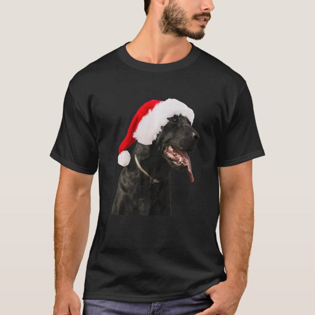 Camiseta Black Lab Cute Dog Santa Hat Navidades Labrador Re (Anverso)