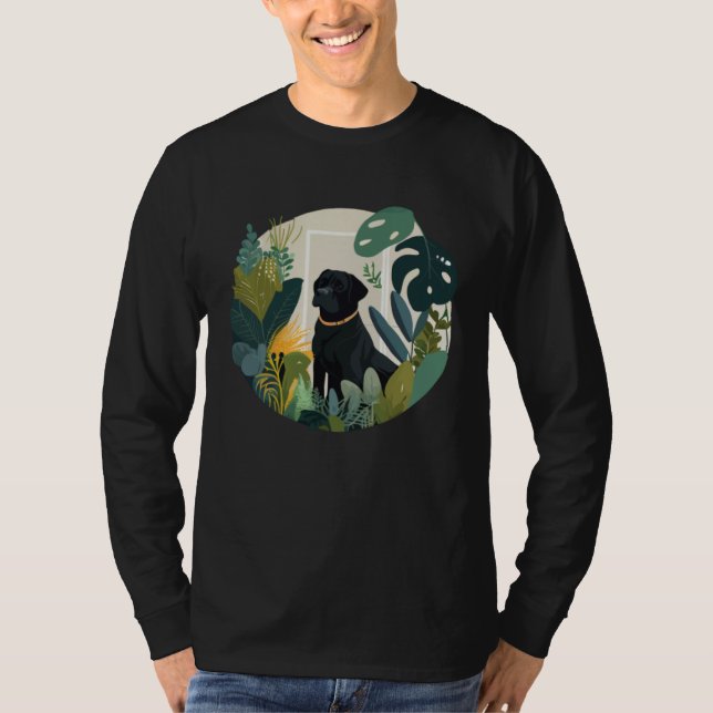 Camiseta Black Lab Dog Mom and Plant (Anverso)