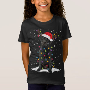 Camiseta Black Lab Labrador Árbol de Navidad Luz Pajama Per