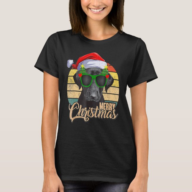 Camiseta Black Lab Labrador Árbol de Navidad Luz Pajama Per (Anverso)