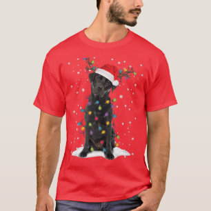 Camiseta Black Lab Labrador Árbol de Navidad Luz Pajama Per