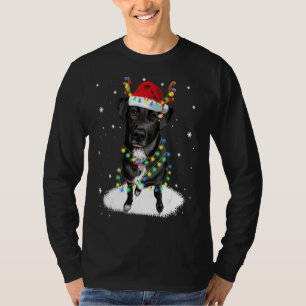 Camiseta Black Lab Labrador Árbol de Navidad Luz Pajama Per