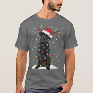 Camiseta Black Lab Labrador Christmas Tree Light Pajama Dog