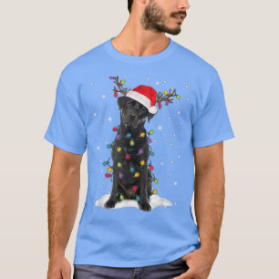 Camiseta Black Lab Labrador Christmas Tree Light Pajama Dog