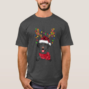 Camiseta Black Lab Labrador Christmas Tree Light Pajama Dog