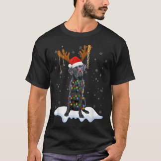 Camiseta Black Lab Labrador Christmas Tree Light Pajama Dog