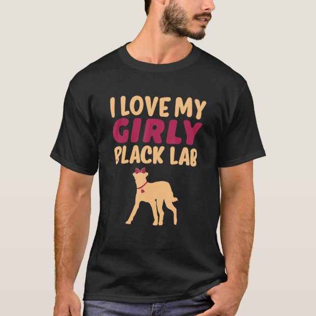 Camiseta Black Lab Labrador Funny Chica Perro Pup Gender Re (Anverso)