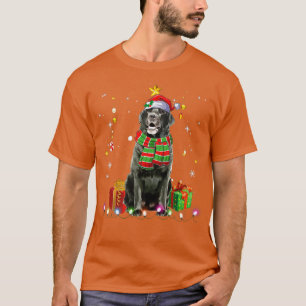 Camiseta Black Lab Santa Christmas Tree Lights Funny Xmas P