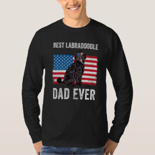 Camiseta Black Labradoodle Dad American Flag Dog Duerman Fu