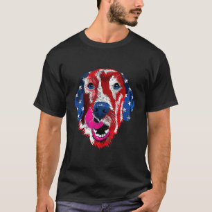 Camiseta Black Labrador American Bandera Estadounidense Yel