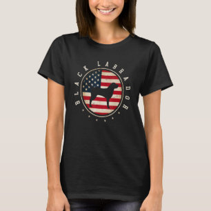 Camiseta Black Labrador Bandera Estadounidense 4 de Julio P