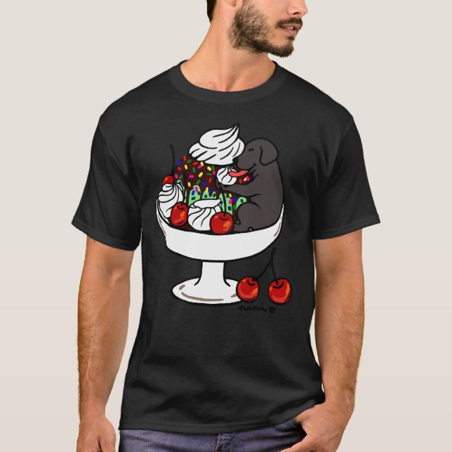 Camiseta Black Labrador Ice Cream Sundae (Anverso)