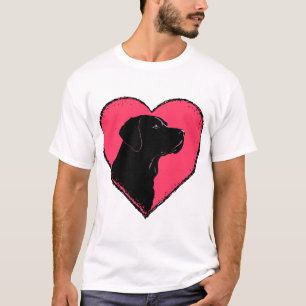 Camiseta Black Labrador Love - Corazón Silhouette T-Shirt