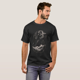Camiseta Black Labrador Realista Monocromo