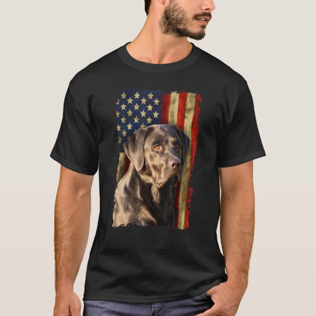 Camiseta Black Labrador Retriever UFlag Black Lab (Anverso)