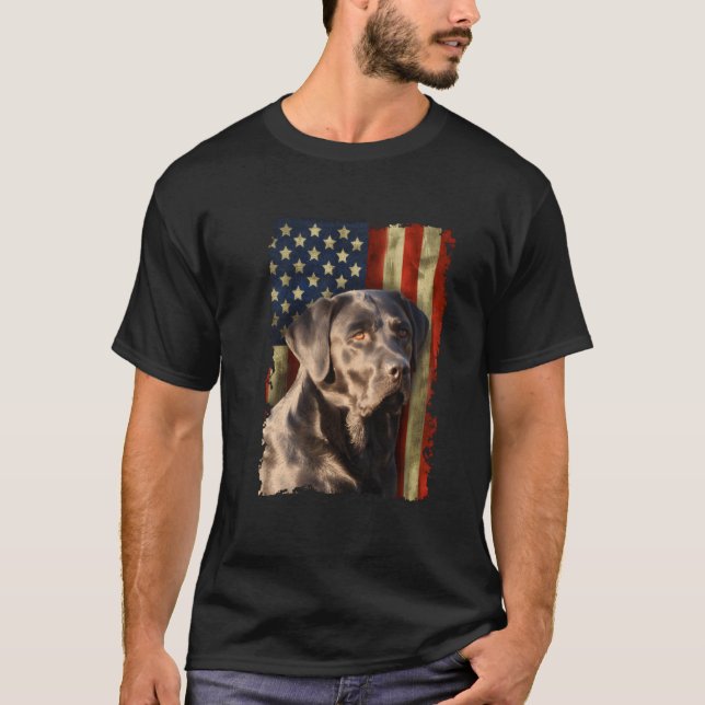 Camiseta Black Labrador Retriever UFlag Black Lab (Anverso)