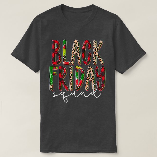 Camiseta Black Leopard Red Plaid Friday Squad, Merry Christ (Diseño del anverso)