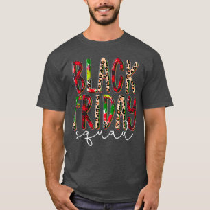 Camiseta Black Leopard Red Plaid Friday Squad, Merry Christ