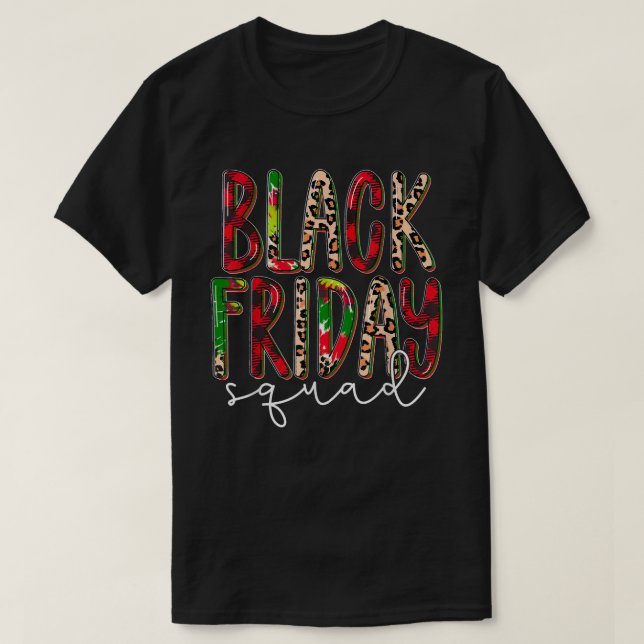 Camiseta Black Leopard Red Plaid Friday Squad, Merry Christ (Diseño del anverso)