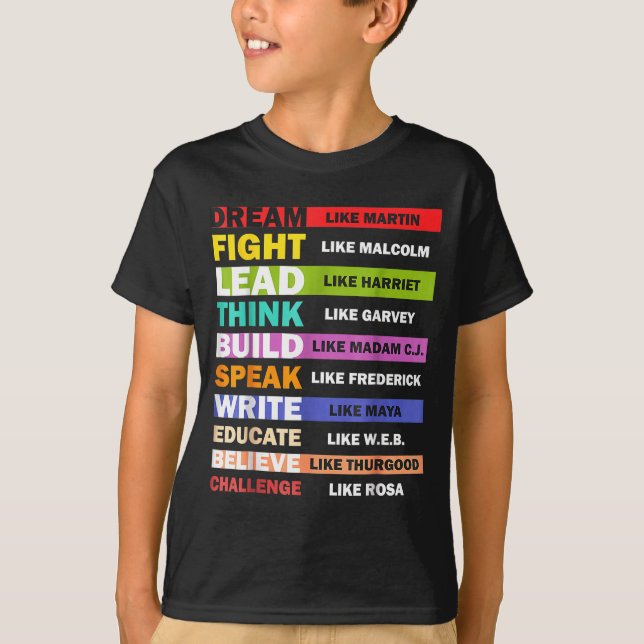 Camiseta Black Lives S Black Leaders Black History Month  (Anverso)