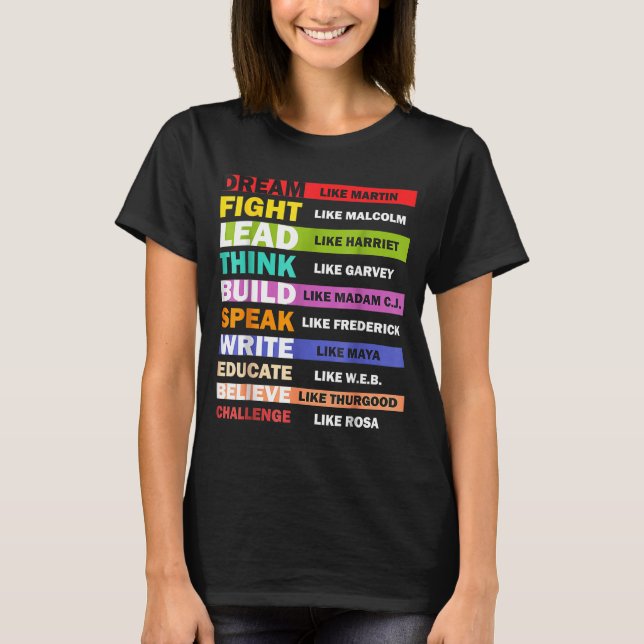 Camiseta Black Lives S Black Leaders Black History Month  (Anverso)