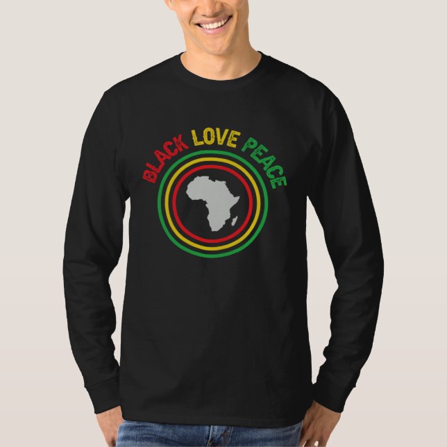 Camiseta Black Love Peace History Month Culture Confidence  (Anverso)