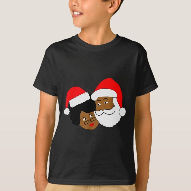 Camiseta Black Loving Santa Claus And Mrs. Claus Ethnic Chr (Anverso)