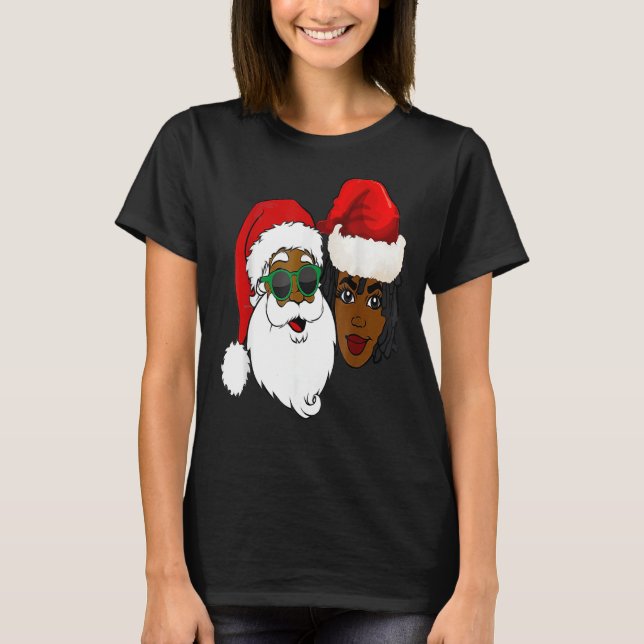 Camiseta Black Loving Santa Claus y la Sra. Claus Ethnic Ch (Anverso)