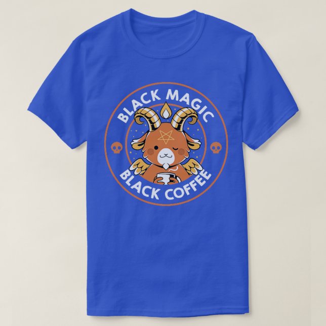 Camiseta Black Magic Coffee Funny Baphomet de Tobe Fo (Diseño del anverso)