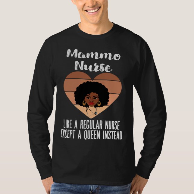 Camiseta Black Mammography Nurse CNA LPN APN Melanated Mamm (Anverso)