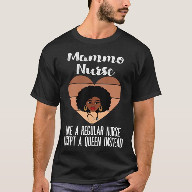 Camiseta Black Mammography Nurse CNA LPN APN Melanated Mamm (Anverso)