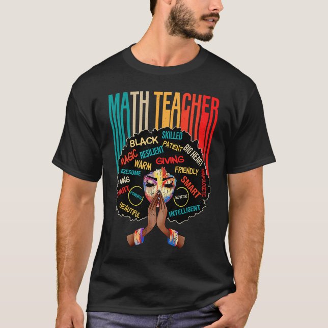 Camiseta Black Math Teacher Afro Love Melanin African Ameri (Anverso)