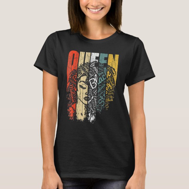 Camiseta Black Melanin Queen Afro Women Gifts Black History (Anverso)
